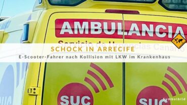 Schwerer Unfall in Arrecife: E-Scooter prallt gegen LKW